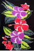 Black Flower Rayon Sarong Hand Painted 